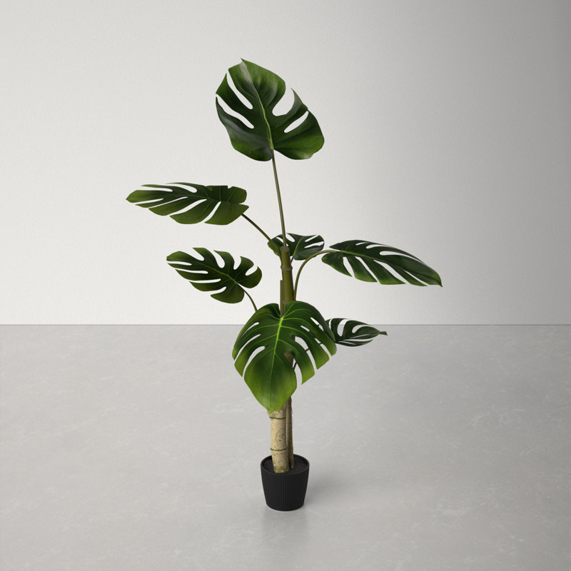 38'' Green Artificial Philodendron Tree in Black Pot