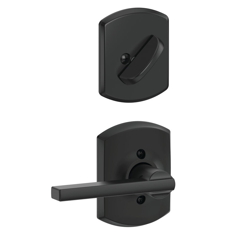 Latitude Single Cylinder Interior Lever Set (Exterior Portion Sold Separately), Yes, Matte Black