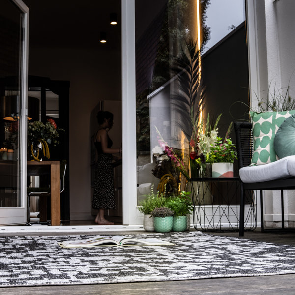 Tallinn Abstract Area Rug, Grey/Brown/Blue, Rectangular 160 x 230cm