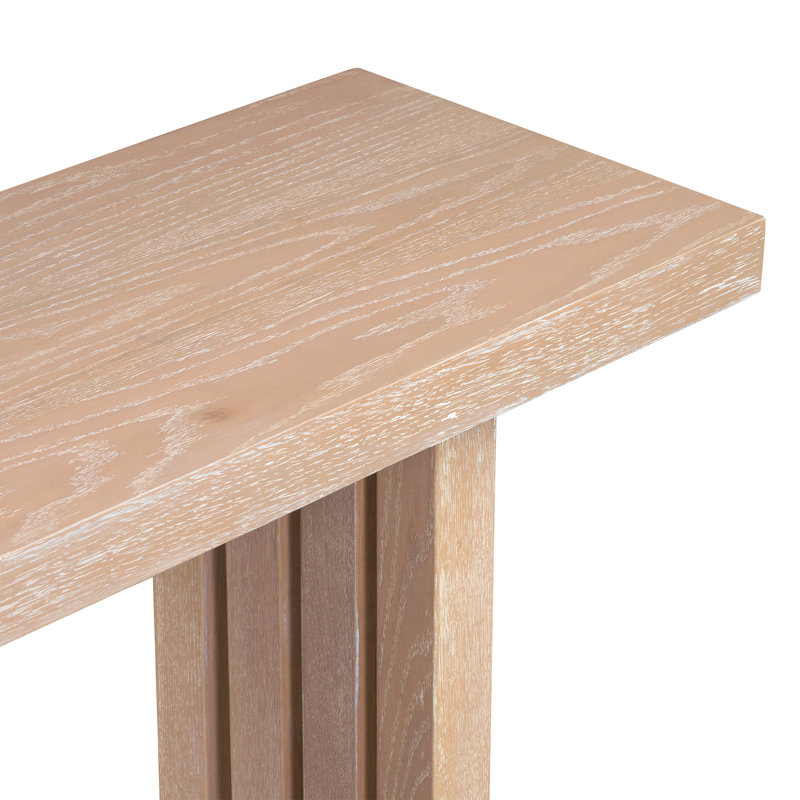 Console Table With Distinctive Side Shapes, Natural
