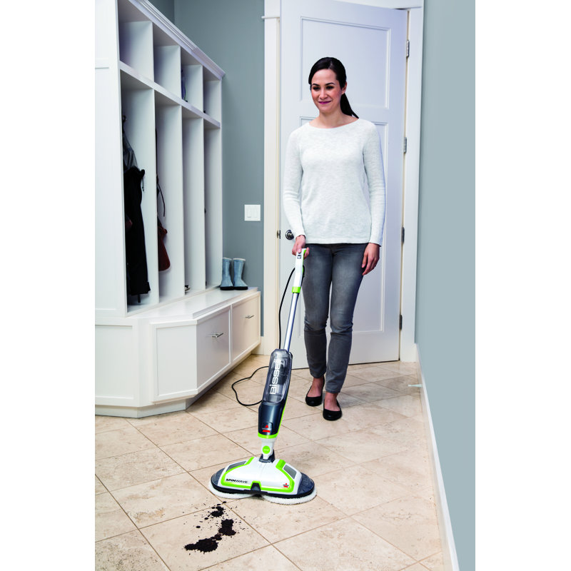 Green Spinwave Powered Hard Floor Mop with On-Demand Spray