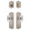 Grandeur Parthenon Long Plate Entry Set with Baguette Clear Crystal Knob in Timeless Bronze