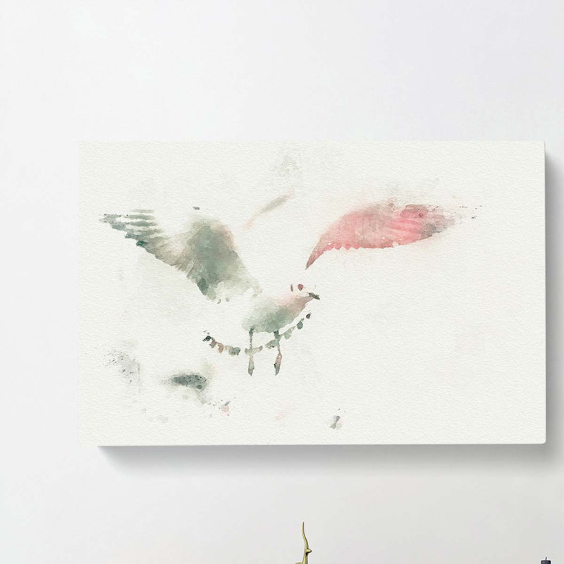 Seagull Birds In The Light In Abstract - Wrapped Canvas, 40cm H x 60cm W x 3cm D