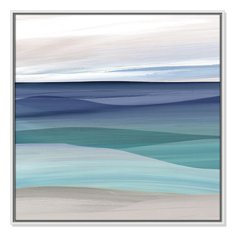 «Blue Valley Print» par Carol Robinson, H 31,5 po x l 31,5 po x P 2 po, Blanc
