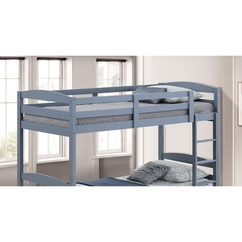 Arch Design Grey Twin Over Bunk Bed, Transitional Style, Solid And Engineered Wood, Insert & Lock Joint, 79 Inches Wide For Bedroom Decor Finish Design, 65 High Essential