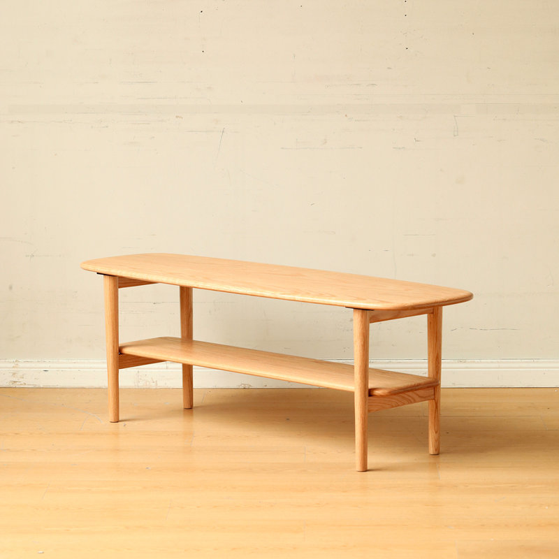 Solid Wood Top Plate Desk Coffee Table, 16.54" H x 39.37" L x 15.75" W