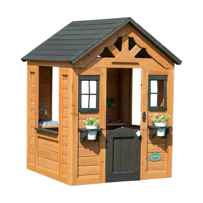 Backyard Discovery Sweetwater 100% Cedar Wood Outdoor Garden Playhouse with Kitchen Accessories & Easy Assembly