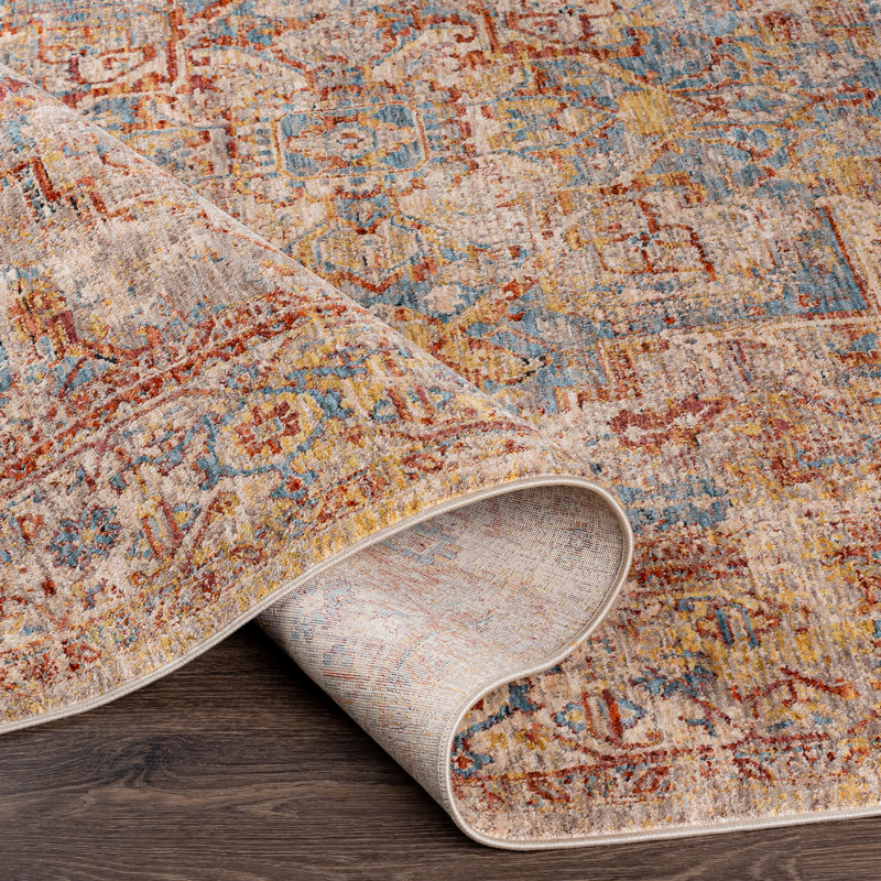 Tapis oriental brun en polyester tissé à la main Allie, Rectangle 2 pi 7 po x 4 pi