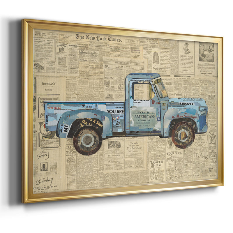 George's 53 Ford, H 14 po x l 20 po x P 1,5 po, Toile encadrée dorée avec coins fermés