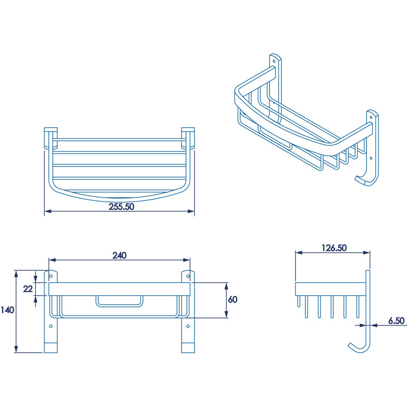 Aluminium Storage Shower Basket