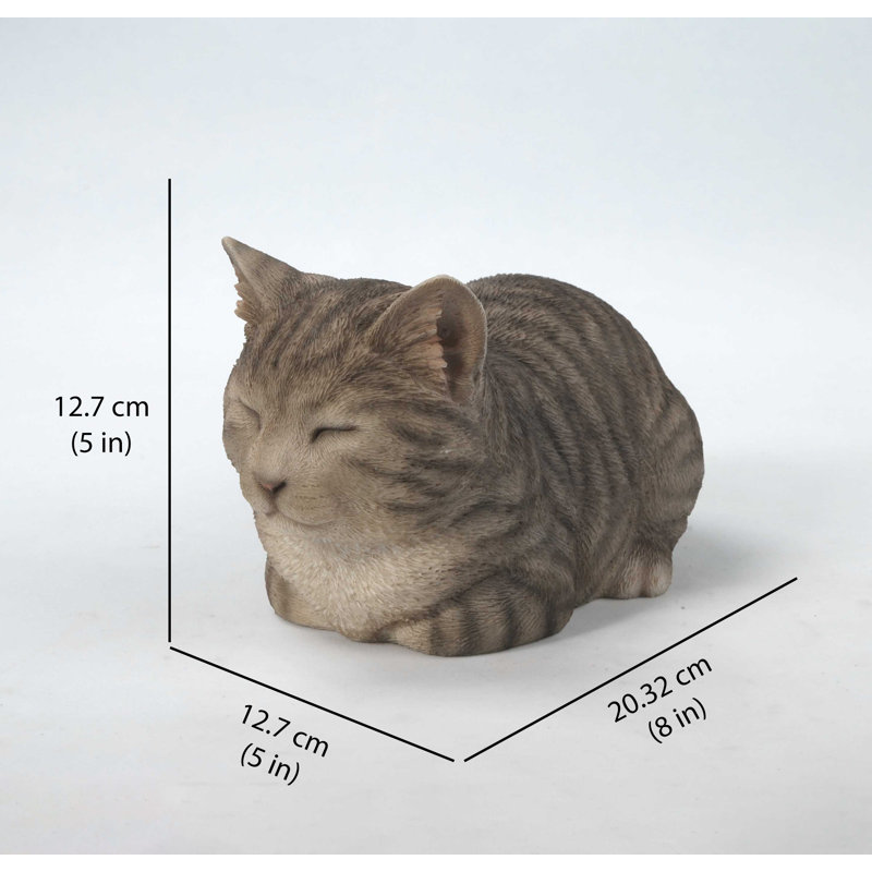 Sleeping Cat Tabby Statue, Gray