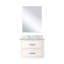 Meuble-lavabo simple blanc l 24 po x P 18 po, comptoir en acrylique et miroir 18 po