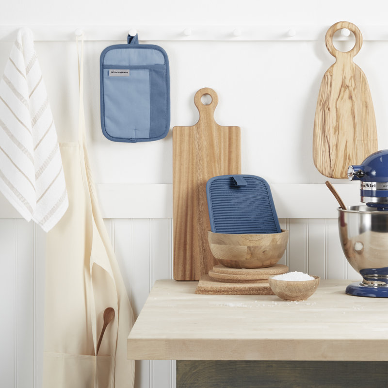KitchenAid Beacon 2-Piece Potholder, Blue Velvet/Blue Heaven