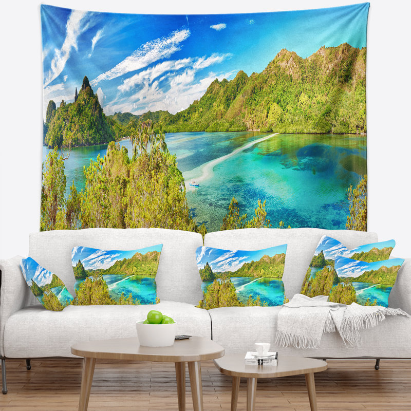 Tapisserie panorama de serpent island Landscape, H 32 po x l 39 po