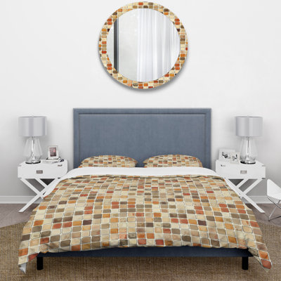 Ensemble de housse de couette brun Midcentury Mosaic II - Midcentury
