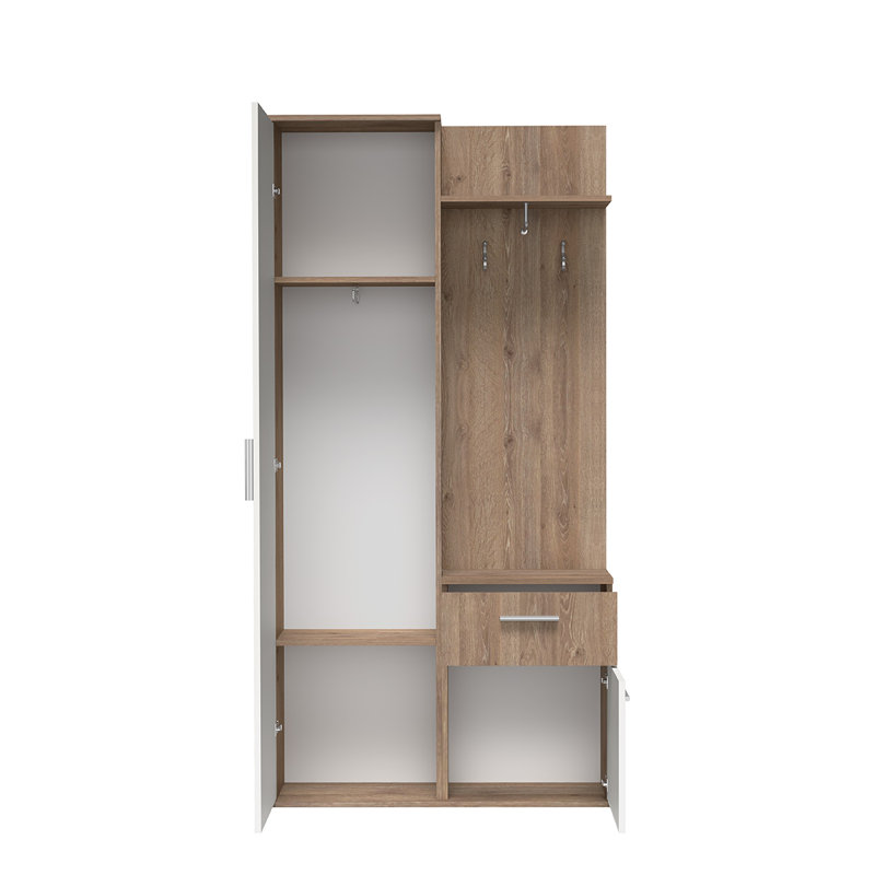 LUX DRESSING ROOM WITH MIRROR , Dark Brown/White
