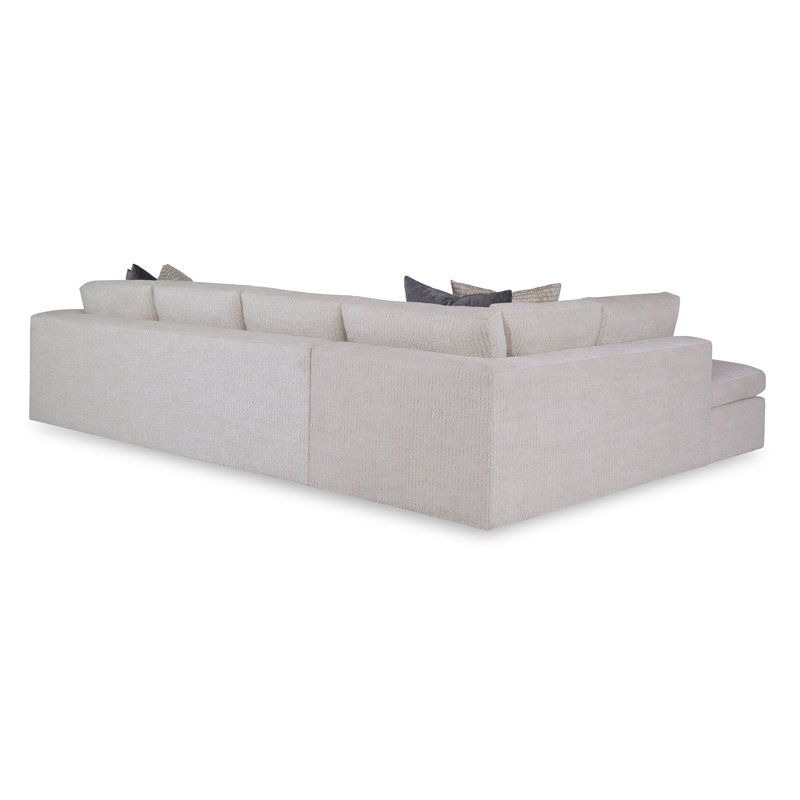 Retreat Upholstered Sectional, Sisal Charcoal, Left Hand Facing