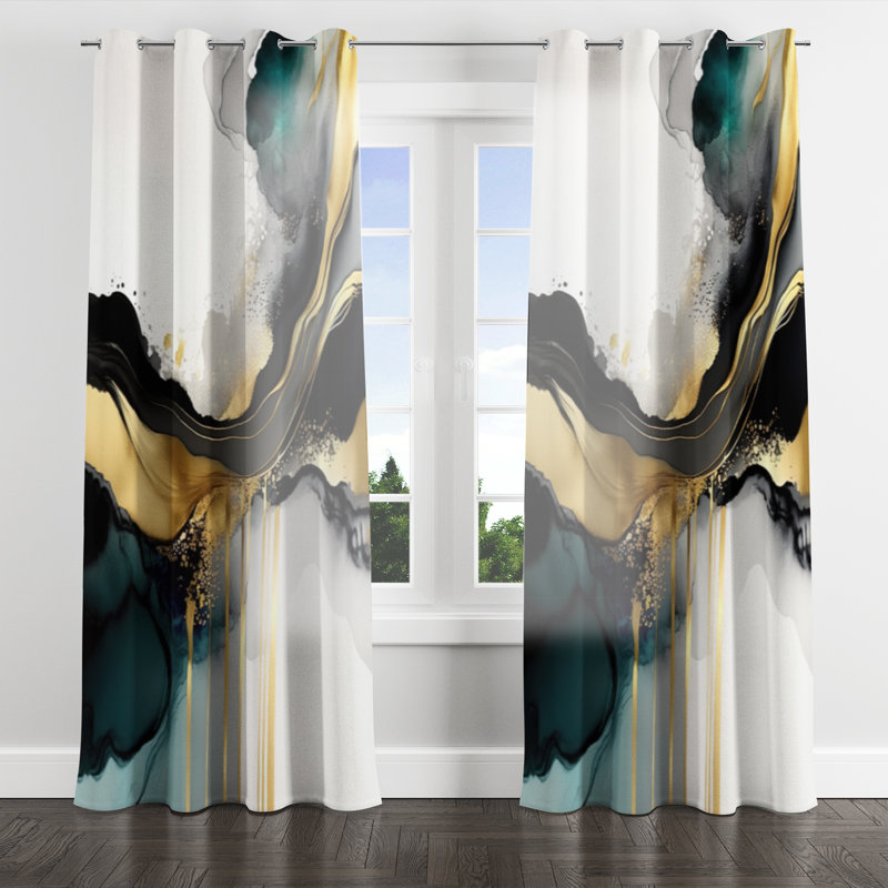 Auri - Modern Grommet Curtain - Velvet Room Darkening - 1 panel, 52" W x 90" L, Silver Grommets