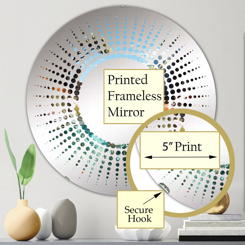 Miroir Starburst, H 23,6 po x l 23,6 po, Corail et anémone