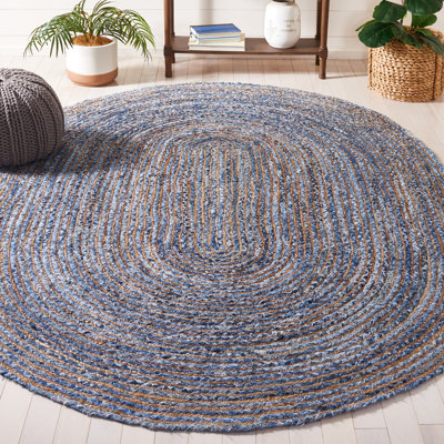 Demar Handmade Flatweave Blue/Natural Area Rug