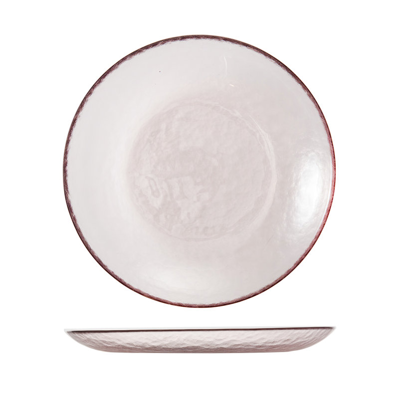 Los Cabos Glass Dinnerware 8" Salad Plate, Pink