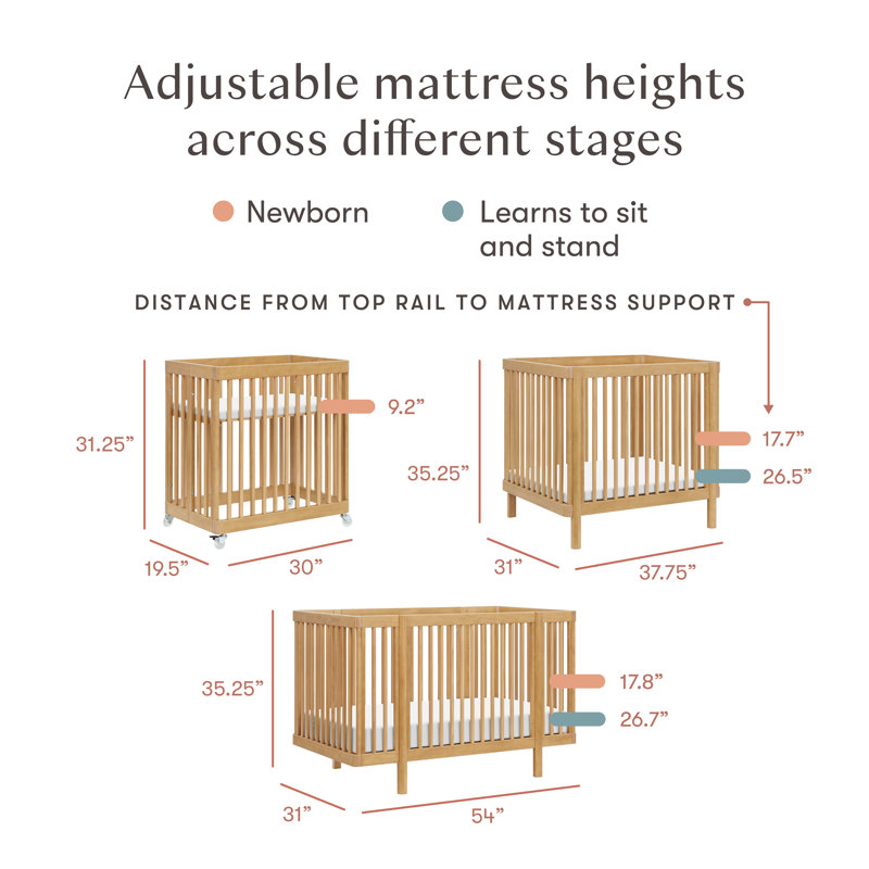 Pogo 8-in-1 Convertible Crib, Honey