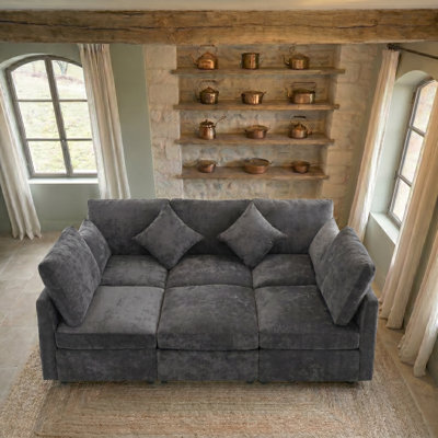 Canapé en bois manufacturé 86,6 po Modern