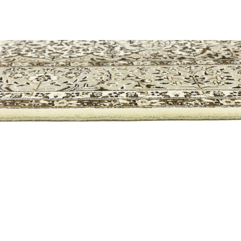 Cream Traditional 6X8 Indo Kerman Oriental Area Rug