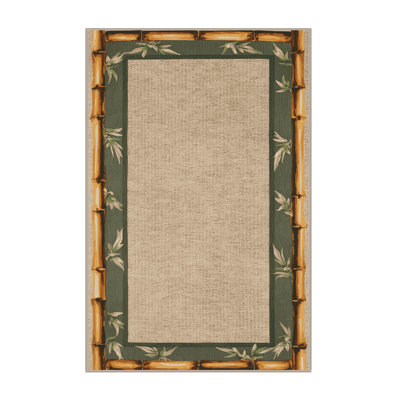 Washable Bamboo Borders Hawaiian Area Rug