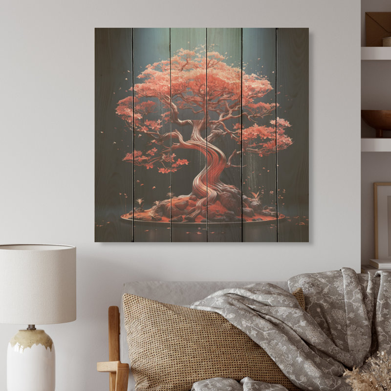 Bonsai euphoria néon corail, H 15 po x l 15 po
