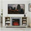 Meuble télé avec foyer et console de divertissement en bois avec foyer 18 po, blanc, l 58,31 po x P 15,39 po x H 26,06 po Mantel-749091851