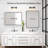 Black Metal Framed Rectangular Bathrrom Mirror for Wall.