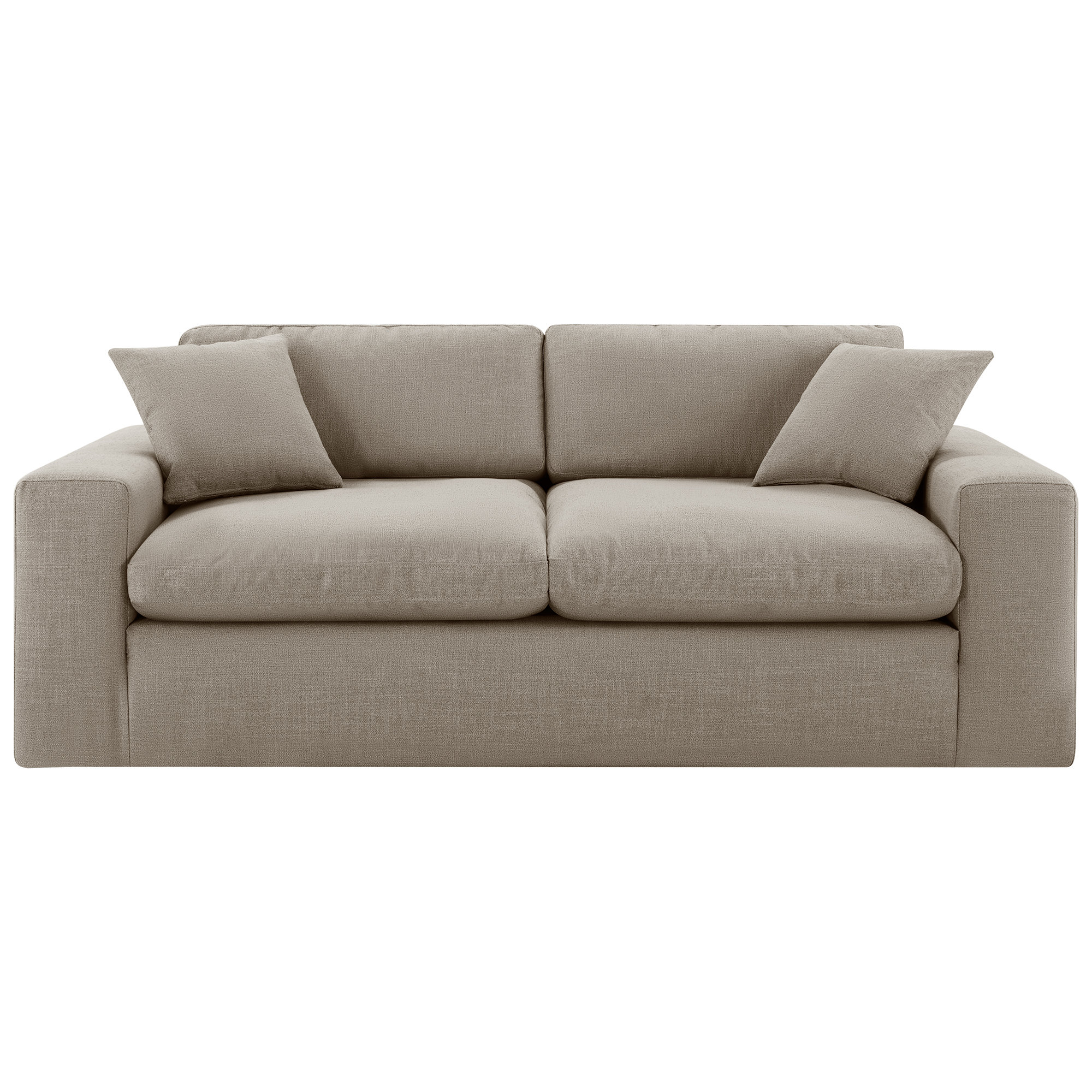 Asher 82'' Upholstered Sofa, Effie Flax Performance Linen