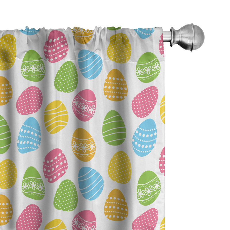 Easter Semi-Sheer Rod Pocket Curtain Panel, 28" x 63"