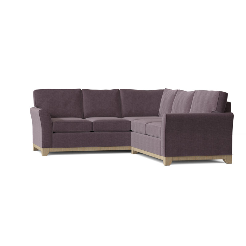 Canapé modulaire en coton de 108 po de largeur Bevins, Accoudoir à droite (vu de face), Prune Marlow, Naturel