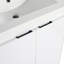 Meuble-lavabo autoportant de 36 po avec lavabo en résine, 1 armoire, système de fermeture en douceur, mobilier blanc brillant, base en contreplaqué, design contemporain, tablettes réglables, charnières silencieuses, titre d'entretien facile
