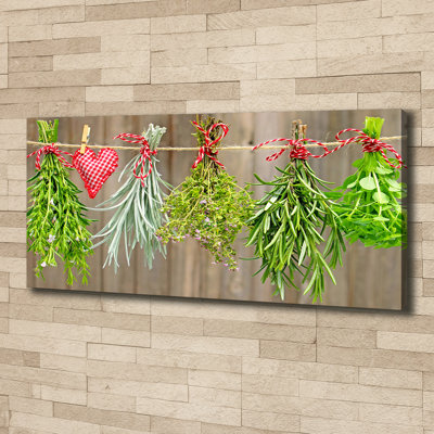 Herbs On Canvas A String - No Frame Print on Canvas