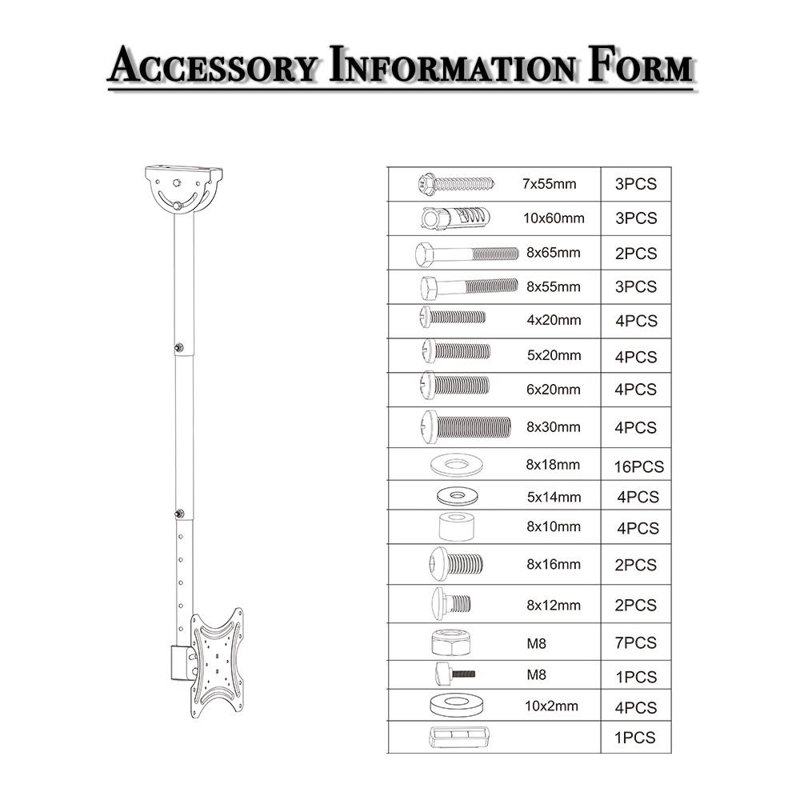 Rebuyhome Single Screen Ceiling Mount