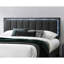 Lit 1pc grand lit en tissu de laine gris anthracite capitonné avec cadre de lit à DEL-1086968879-1086968912