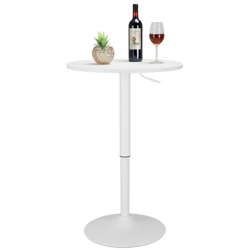 Krishnah Round Metal Base Dining Table, White, White