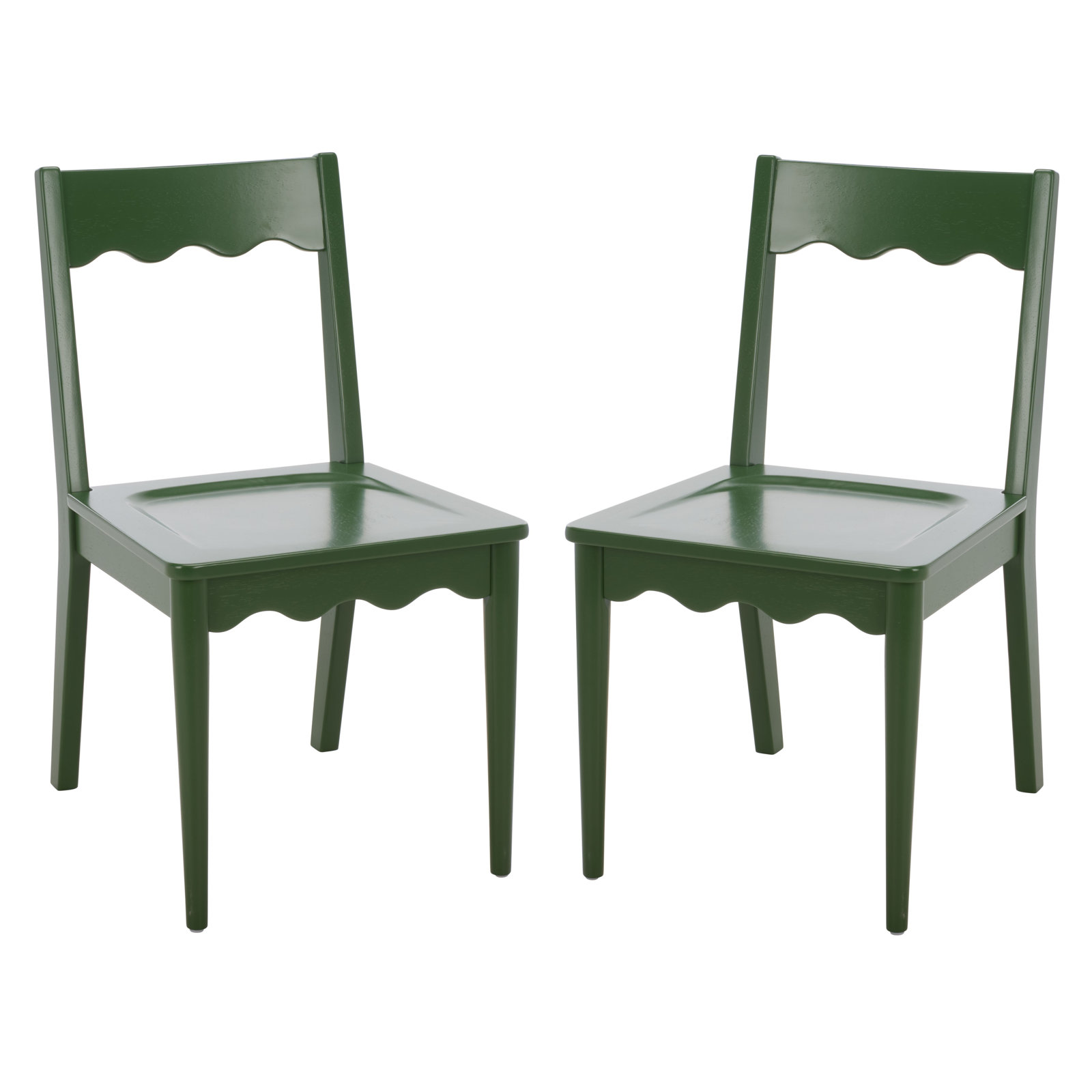 Sandrine Scalloped Dining Chair, Green