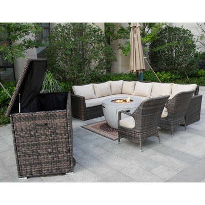 Algird 8 - Person Modular Patio Conversation Set with Cushions