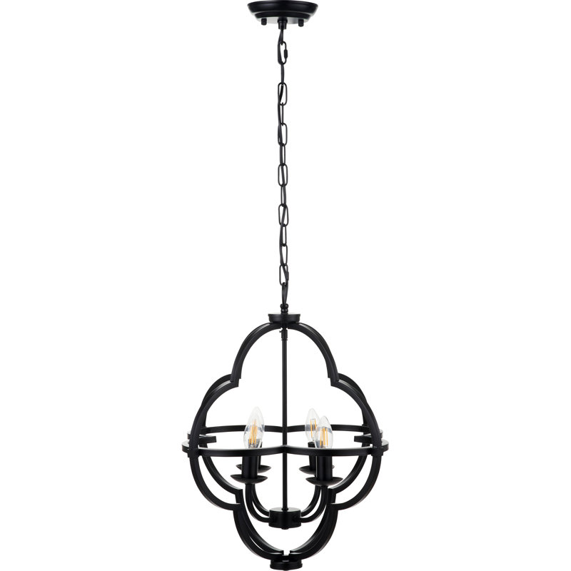Amine 4 - Light Geometric Chandelier, Matte Black