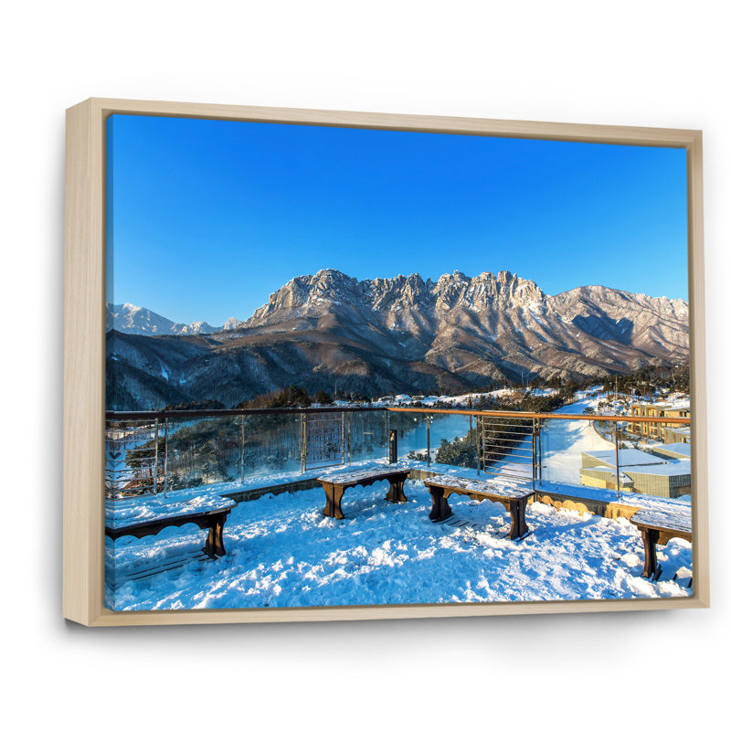 " Mountain Alaska Views ", 34" H x 44" W x 1.5" D, Natural Floater Framed