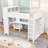 Multi-Functional Queen Size Loft Bed with Built-in Desk, Wardrobe and Storage Shelf-1498729101