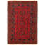 Tapis de zone en laine rouge 3 pi 2 po x 4 pi 10 po à main one-of-kind-noué la 2010 esari turque Allaina