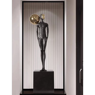 Modern Abstract Masked Figure Resin Marble Base Decoration Item