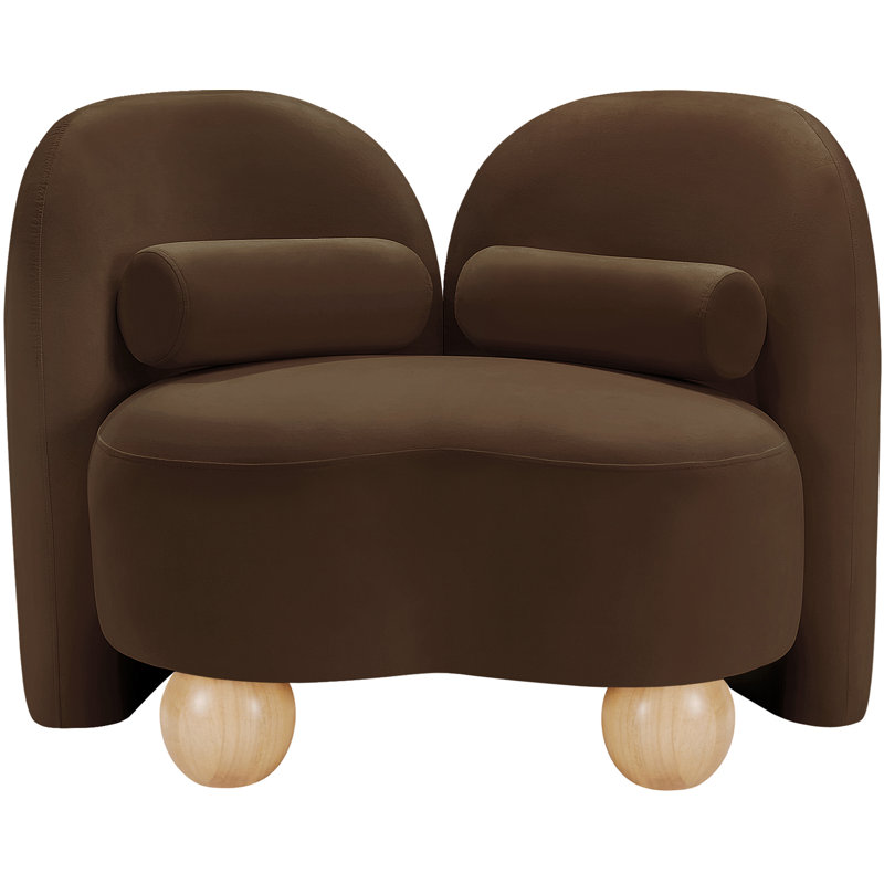 Daphne Upholstered Chair, Brown Velvet
