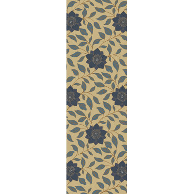 Haxtun Vinyl Floral Indoor Rug