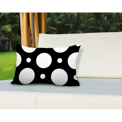 Fisk Polka Dots Outdoor Reversible Throw Pillow